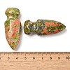 Natural Unakite Craved Sword Model Ornament DJEW-C019-02I-3