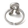 Initials Brass Open Cuff Ring for Women RJEW-N046-02R-P-3