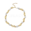 Two Tone Alloy Irregular Twist Beaded Necklaces for Women NJEW-Z043-01PG-02-2