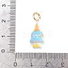 304 Stainless Steel Enamel Pendants STAS-F358-01G-12-3