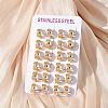 304 Stainless Steel Polishing Effect Hoop Earrings EJEW-M001-37G-2