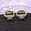 Brass Micro Pave Clear Cubic Zirconia Square Hoop Earrings EJEW-S280-06G-2
