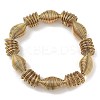 Ion Plating(IP) Adjustable 304 Stainless Steel Bicone Spring Wire Bracelets BJEW-H617-08A-G-1