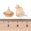 Brass with Clear Cubic Zirconia Stud Earring Findings KK-G491-57B-G-3