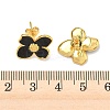 Flower Brass Enamel Stud Earrings EJEW-P341-03G-7