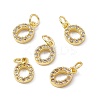 Real 18K Gold Plated Brass Micro Pave Clear Cubic Zirconia Charms KK-E068-VB452-O-4
