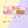 DIY Leaf & Flower Glass Earrings Jewelry Making Kits DIY-FS0007-06-9