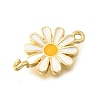 Brass Enamel Flower Links Connector Charms LS-KK-C121-04G-01-2
