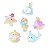 Transparent Resin with Alloy Pendants RE-CBA14F0-07-1
