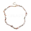 Natural Rutilated Quartz Chip Beaded Necklace NJEW-JN04616-10-4