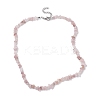 Natural Rose Quartz Chip Beaded Necklace NJEW-JN04615-03-4