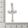304 Stainless Steel Cubic Zirconia Pendants STAS-C102-02P-3