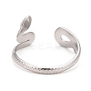 Non-Tarnish 304 Stainless Steel Snake Wrap Open Cuff Ring for Women RJEW-C025-18P-2