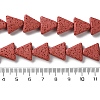 Triangle Dyed Natural Lava Rock Beads Strands G-O126-04A-12-4