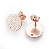 Ion Plating(IP) 304 Stainless Steel Ear Stud Findings LS-X-STAS-O119-15C-RG-1