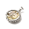 Brass Pave Natural Black Lip Shell Carved Cat Pendants KK-Z091-08P-02-2