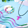 12 Strands 3 Styles Gradient Color Baking Paint Glass Bead Strands DGLA-TA0001-21F-8