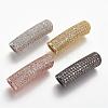 Brass Micro Pave Clear Cubic Zirconia European Bead ZIRC-N025-58-1