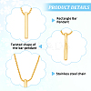ANATTASOUL 6Pcs 6 Style Stainless Steel Rectangle & Twist Pendant Necklaces Set with Zinc Alloy Chains NJEW-AN0001-84-3