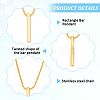6Pcs 6 Style Stainless Steel Rectangle & Twist Pendant Necklaces Set with Zinc Alloy Chains NJEW-AN0001-84-3