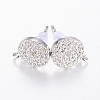 Brass Micro Pave Cubic Zirconia Stud Earring Findings ZIRC-E132-13A-P-1