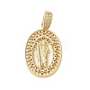 Rack Plating Brass Micro Pave Clear Cubic Zirconia Pendants KK-C067-09G-02-1
