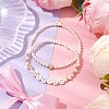 2Pcs 2 Styles Frosted Faceted Glass Beaded Stretch Bracelet Sets BJEW-JB10452-03-2