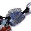 Natural Lapis Lazuli Nugget with Mixed Gemstone Chips Tassel Keychains KEYC-P012-02P-05-2