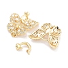 Brass with Cubic Zirconia Fold Over Clasps KK-P271-14G-2
