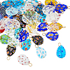 48Pcs Handmade Millefiori Glass Pendants PALLOY-HS00035-1