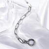 Tarnish Resistant 304 Stainless Steel Paperclip Chain Bracelets BJEW-JB04967-3
