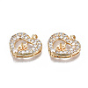 Brass Micro Pave Clear Cubic Zirconia Peg Bails Pendants KK-S356-326-NF-2