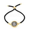 Alloy with Nylon Rope Slider Bracelets BJEW-Z156-02G-02-4
