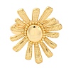 Rack Plating Flower Brass Open Cuff Rings for Women RJEW-S242-11G-2
