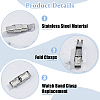 10Pcs 201 Stainless Steel Watch Band Clasps STAS-DC0015-89-5