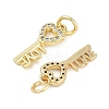 Rack Plating Brass Micro Pave Cubic Zirconia Pendants LS-KK-H509-05G-2