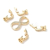 Brass Micro Pave Clear Cubic Zirconia Fold Over Clasps X-KK-U059-32G-2