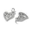 Brass Micro Pave Clear Cubic Zirconia Pendants KK-S367-14B-2