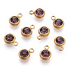 201 Stainless Steel Rhinestone Charms X-STAS-S068-06G-3
