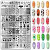 Stainless Steel DIY Nail Art Templates MRMJ-WH0098-044-1