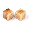 Natural Yellow Jade Carved Cube Dice T144-07H-2
