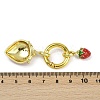 Strawberry Brass Micro Pave Clear Cubic Zirconia Spring Gate Rings KK-M322-10G-3