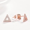 Brass Micro Pave Cubic Zirconia Stud Earrings EJEW-BB35372-RG-2