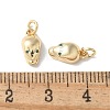 Brass Micro Pave Clear Cubic Zirconia Pendants KK-Q031-18G-3