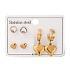304 Stainless Steel Stud & Hoop Earrring Set for Women EJEW-U063-06A-G-1