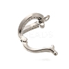 Rack Plating Brass Micro Pave Clear Cubic Zirconia Fold Over Clasps KK-H508-03P-2