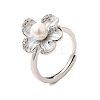 Adjustable Brass Micro Pave Cubic Zirconia Enamel Finger Rings CU-CBABA66-01A-P-4