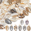 50Pcs Printed Natural Cowire Shell Pendants SHEL-BBC0001-10-1