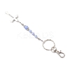 Cross Gemstone & Alloy Pendant Keychains KEYC-JKC01449-5