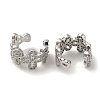 Rack Plating Brass Micro Pave Clear Cubic Zirconia Flower Cuff Earrings for Women EJEW-P280-01P-2